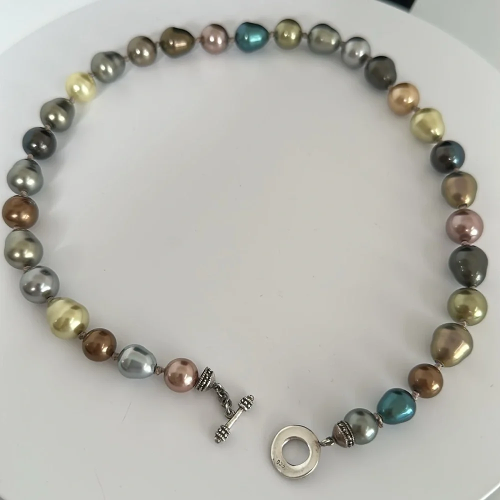 Elegant 925 Silver Real Exquisite Pearls Necklace